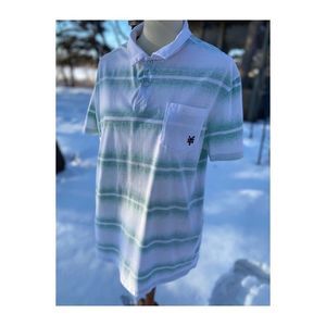 Zoo York Mens Polo Shirt Collared Green White Sz XL